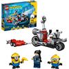LEGO Minions Moto da Inseguimento, Giocattolo con i Personaggi dei Minion Gru, Bob e Stuart, 18 - 99 anni 75549