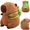 VerLuky Capybara - Peluche a forma di maiale animale, 33 cm, con zaino a forma di tartaruga, simpatico maiale d'acqua, regalo per adulti e bambini