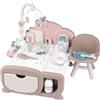Smoby - Baby Nurse Cocoon Nursery, 7600220379, +3 anni, con funzioni elettroniche, fasciatoio, culla, seggiolone, accessori, per bambole fino a 42 cm