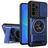 HAONANDE custodia per Samsung Galaxy A53 5G 2022 con ring stand magnetico, cover militare antiurto con protezione fotocamera scorrevole compatible with MagSafe ricarica wireless Blu