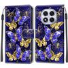 KENHONER Cover Compatibile con Xiaomi Redmi Note 14 Pro, Premium Pelle PU Portafoglio Flip Libro Custodia per Redmi Note 14 Pro Plus [Protezione Completa] - Farfalla