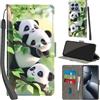 PHINIENLAND Cover per Xiaomi 14T Pro custodia portafoglio Pandas | 3 scomparti carte, 1 tasca banconote, Chiusura magnetica, Supporto, Pelle PU flip cover per Xiaomi 14T Pro