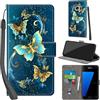 PHINIENLAND Cover per Samsung Galaxy S7 PU Pelle Custodia Flip Turquoise