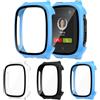 Kamita [3Pezzi] Kamita Custodia Compatibile con Xplora X5 Play, PC Bumper Case con Protezione Dello Schermo in Vetro Temperato, Protezione Viso Completo Cover per X5 Play Kids Smartwatch (Chiaro+Nero+Blu)