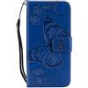 DENDICO Cover per iPhone 5 / iPhone 5s / iPhone SE, Pelle Portafoglio Custodia Custodia a Libro con Funzione di appoggio e Porta Carte di Credito - Blu