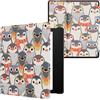 kwmobile Custodia eReader Compatibile con Amazon Kindle Oasis 10. Generation Cover - eBook Reader Flip Case - grigio/giallo/marrone - Pinguini