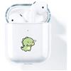 AKABEILA Cover AirPods Case, compatibile con AirPods 2 e 1 cover in silicone trasparente custodia protettiva per AirPods Case (LED anteriore visibile) AirPods Custodia a motivo carino, Dinosauri