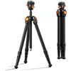 K&F CONCEPT Treppiede Fotocamera in Carbonio, Cavalletto Fotografico (A225C2+BH-28R, 153cm/6kg)