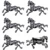 PH PandaHall 6 spille a forma di cavallo al galoppo, spilla da bavero vintage, spilla da corsa a cavallo, spille equestri, stile tibetano, spille a forma di animali, per uomini, donne, costumi, zaini