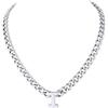 Richsteel Lettere A-Z Collana Uomo Argento Collana Cubana 7 MM Uomo Acciaio 46+5 CM Collana Iniziale Cuban Chain San Valentino Regalo Uomo