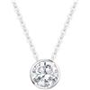 FANCIME Oro Bianco 14kt (585) Solido con Gemma 6.5mm-Durchmesser Moissanite 1 Carato Ciondolo Collana Gioielli per Donna Ragazza - Catena Lunghezza: 40+5 cm
