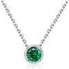 Qings Collana di Smeraldi Verdi - Maggio Ciondolo Smeraldo Pendente, Birthstone Pendente Solitario Collana in Argento 925 Donna