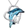 Flpruy Collana con ciondolo a forma di delfino da donna, in argento Sterling 925, gioielli a tema oceano e spiaggia, regalo di compleanno per lei, mamma, donna, amici, collana con cristallo per donne