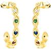 SOFIA MILANI - Orecchini da Donna in Argento 925 - Placcati in Oro e con Pietra Zircone - Orecchino a Perno Curvo - E2737