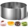 Vonsera Anello per Torta Regolabile 6-12 Pollici, Tagliapasta Rotondo per Torta 8 cm Stampo per Pasticceria Anello per Torta in Acciaio Inossidabile Eglia Rotonda in Acciaio Inox per Torte Tiramisù Pizza