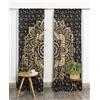 Popular Handicrafts, Tende a pannelli, stile indiano, hippie, bohémien, bellissime, colore sfumato, motivo mandala, colore nero e oro