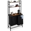 Relaxdays Scaffale Portabiancheria, 2 Scomparti Estraibili, 162x80x34 cm, Mobiletto da Bagno con Ripiani, Nero Marrone
