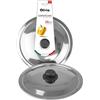 IPEA Coperchio per Padella o Pentola in Acciaio Inox - 18/20 / 22/24 / 26/28 / 30/32 cm - Coperchio Rotondo Universale con Pomello per Padelle da Cucina - Lavabile Lavastoviglie