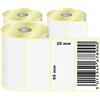 labex label Etichette termiche 55x25 mm su rotolo - Etichette Prezzi Adesive Senza Nastro - 3 rotoli 3000 etichette - Senza nastro - TSC Godex compatibili - Labex Label