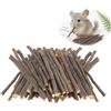 Flewdart 100g bastoncini mela Naturale 60pcs, bastoncini melo giocattolo Bastoncini da Masticare per Cincillà Criceto Porcellino d'India