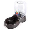 Flexzion Distributore di acqua per animali domestici, nero (1/4 gallone) rifornimento automatico a gravità abbeveratoio fontana bottiglia ciotola piatto supporto portatile per cani di piccola taglia