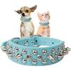 Weimostar Collare per cani con chiodo, collare per gatti con piccole punte, collare | Piccolo rivetto SpikePuppy ragazza femmina ragazzo piccolo animale domestico gattino collare regolabile per gatti in pelle PU