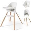 Twistshake Seggiolone Ultra Leggero per Bambini,Vassoio Staccabile Facile da Pulire,Gambe in Legno, Imbracatura 5 Punti, da 6 Mesi a 15 kg, Senza BPA, Bianco, 3440.0 grams, 1.0 Piece