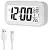 Jsdoin Sveglia Digitale, Sveglia Digitale con Ampio Display a LED e Temperatura, Snooze, Sistema 12/24 Ore, Data, Calendario, per Camera da letto, Casa, Ufficio, Cucina(Ricaricabile)