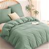 WAVVE Biancheria da letto 200 x 200 cm, 3 pezzi, verde salvia, 1 copripiumino da 200 x 200 cm, con 2 federe da 80 x 80 cm, Öko-Tex 2 x 2 m, in microfibra con chiusura lampo, morbida