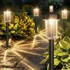 Bigzom 6 Pezzi Luci Solari da Esterno LED a Caldo, 5.8×5.8×38cm, Fino a 12 Ore di Luce, Lampade Solari da Esterno IP44 Impermeabili per Viali, Terrazza, Prato, Cortile
