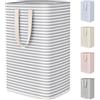 Lifewit Cesto Portabiancheria, Cesta Portabiancheria Pieghevole, Portabiancheria Sporca con Manici Allungati, Laundry Basket per Camera da Letto, Bagno e Lavanderia75L, Grigio