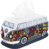 BRISA VW Collection - Volkswagen Porta fazzoletti in Neoprene, dispenser di fazzoletti per comodino, salotto, Campervan T1 Bus design (Flower Power/Multicolore)