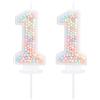 EAKE Candela per 11° compleanno Macaron Glitter 3D pastello numero 11 candele per torte di compleanno ragazza donna tema dolce compleanno matrimonio anniversario festa decorazione torta