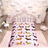 Homemissing Set di biancheria da letto per cani con bassotto carino per bambini e ragazze con motivo bassotto per cuccioli e cuccioli copripiumino Kawaii per animali domestici 3 pezzi con cerniera per letto matr