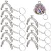 Beebeecraft 10pz Clic Clac per Portamonete, 5cm Argento Chiusura Portamonete Uncinetto con Portachiavi, Vintage Chiusure Borsellino Clic Clac, Telaio in Metallo per Borse Fai da Te Borsa