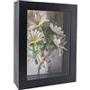 GraduatePro Cornice 3D 15x20 Profonda con vetro per Oggetti in Legno da Parete Tavolo Nero Regalo Decorativo