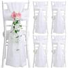 BORDEAG - 5 pezzi di nastri per sedie in organza, nastri per sedie per decorazioni da matrimonio, con fiocco, 200 x 150 cm, bianco, per feste, matrimoni, celebrazioni, soggiorno, sala da pranzo
