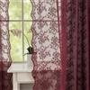 YJ YANJUN Tende velate vintage bordeaux, lunghezza 160 cm, per sala da pranzo e cucina, romantiche bordi smerlati, in pizzo, filtraggio della luce, in tulle, per camera da letto, 132 x 160 cm, bordeaux scuro