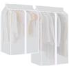TIDEVAN 2 sacchetti per vestiti, copertura antipolvere per vestiti, grande copertura per vestiti, trasparente, in PEVA, 60 x 50 x 90 cm + 60 x 50 x 110 cm, per cappotto, maglietta e giacca