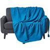 Homescapes Rajput Costine Rotazione 90 x 100 Pollici Plain Teal Handmade 100% Cotone Adatto per la Maggior Parte 3 divani posti Doppia re copriletti Facilità di Lavaggio Lavabile in Lavatrice a casa