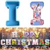 Yanmucy Stampi in silicone 3D alfabeto grande a forma di lettera epossidica per resina tampi fai da te in resina per lettere di cioccolato per compleanno matrimonio festa di Natale decorazioni artigianali