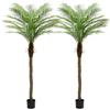 ZEEOZE 210cm Artificial Phoenix Palm Tree Palme Artificiali Alte con 15 Foglie Regolabili Piante Artificiali Phoenix Palm Per Esterni Patio Piscina Ufficio Domestico Soggiorno Giardino (2 Pz, 210cm)