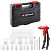 Einhell Accessories Einhell Set Pinza Rivettatrice (100 Rivetti, 4 Ugelli, Punte, Cambio Rapido, Impugnatura Ergonomica, Valigetta, Uso con una Mano)