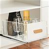 Cozary Cassetti Estraibili Per Cucina, Cassetto Scorrevole Estensibile Estraibile, Senza Bisogno Di Trapano E Chiodi, Adatto Per Cucina/Bagno (Bianco, 1 Pezzo, 40-65.5x24x17cm)