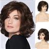 Qnbiar Parrucca corta ricciata pelliccia marrone stratificato confuso pelliccia pelliccia sintetica parrucca donna