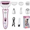 KEMEI 7114 Rasoio Elettrico 4in1 per Donna, Rasoio Intimo con Motore 6500rpm, IPX4 Anti-Spruzzo Lavabile, Ricarica USB, per Viso,Ascelle,Gambe,Braccia,Bikini, Compatto Viaggio
