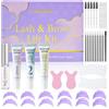 PERMANIA Kit per il sollevamento delle ciglia, 2 in 1, coreano per il sollevamento delle ciglia e la laminazione delle sopracciglia, con scudi in silicone a occhi aperti, formula delicata, risultati
