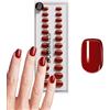 DOONAILS® - Set di 30 unghie adesive Mon Cheri forma quadrata rossa - Unghie finte Full Cover in qualità salone - Unghie finte in gel soft extra corte - Sensazione naturale e confortevole da indossare