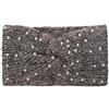 styleBREAKER Fascia per capelli da donna in maglia con perle, filati metallici e nodi, fascia per la fronte, fascia per la testa 04026029, colore:Rosa-nero