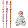 Xtyggoi Catenella portaciuccio in silicone, 2 in 1 e design monoblocco, per neonati e ragazzi, senza BPA, confezione da 3 pezzi